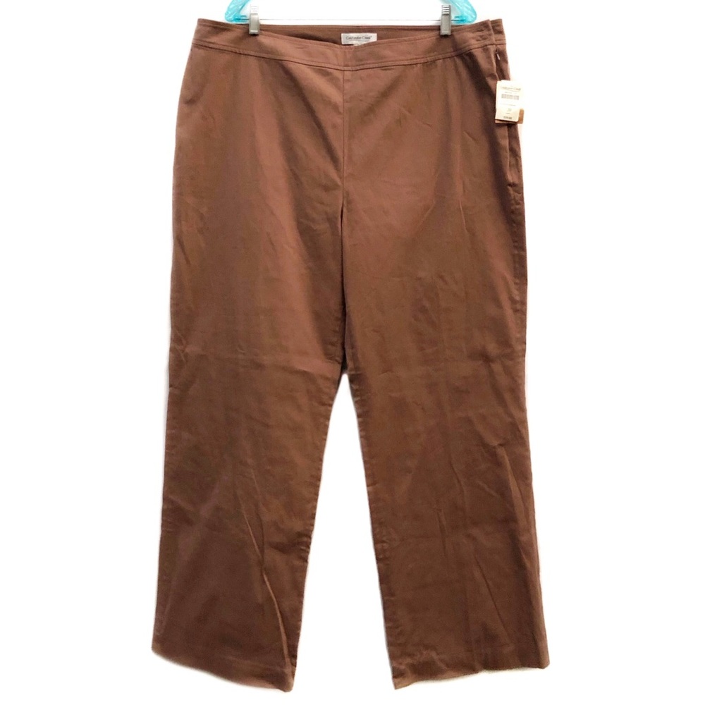 NWT Coldwater Creek Straight Leg Sateen Contour Waist Trousers Work Pants 20